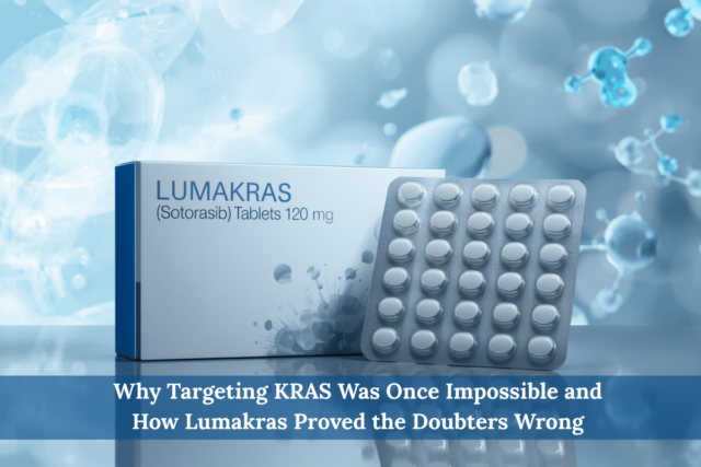 Buy Lumakras tablets online in India – Sotorasib 120mg tablet box with blister pack in premium pharma background.